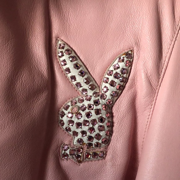 🎀🎀🎀 PLAYBOY RHINESTONE LEATHER JACKET 🎀🎀🎀 - Picture 5 of 10